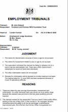 Mr John Edward Vs Tavistock And Portman NHS Foundation Trust - Judgment
